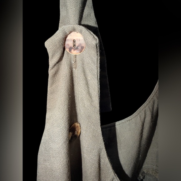 Sarah Pacini Beige Linen Blend overall dress Size 2 XS - Picture 7 of 9